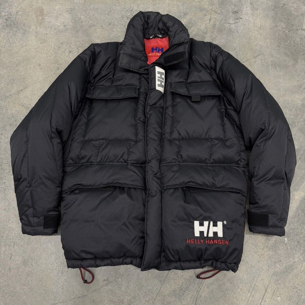Helly Hansen Jacket Mens Small Black Down Puffer Coat Outdoor Nature